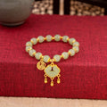 New Chinese Style Peace Lock Beaded Bracelet For Women Vintage Fu Character Gift Jewelry view 2