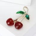 Alloy Enamel Rhinestone Cherry Brooch Pin For Summer Apparel view 5