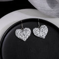 Luxury Silver Glitter Heart Acrylic Drop Hook Earrings For Women Creative Sequined Statement Earrings view 2