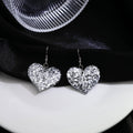 Luxury Silver Glitter Heart Acrylic Drop Hook Earrings For Women Creative Sequined Statement Earrings view 1