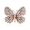 Gold Tone Silver Tone Butterfly Crystal Metal Brooch Pin view 1