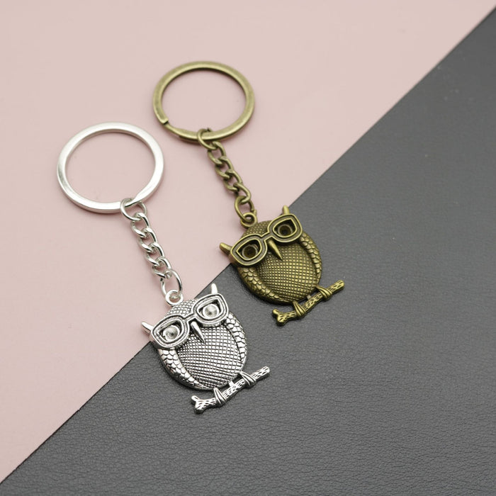 Metal Minimalist Owl Keychain Cute Bag Charm Gift