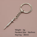 Metal Syringe Keychain Bag Charm view 2