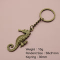 Zinc Alloy Simple Seahorse Keychain Bag Charm Gift – Antique Copper view 2