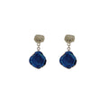 Vintage Irregular Blue Crystal Geode Resin Drop Alloy Geometric Floral Stud Luxury Dangle Earrings view 5