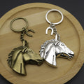 Metal Horse Head Frame Keychain Bag Charm Gift Ring view 3