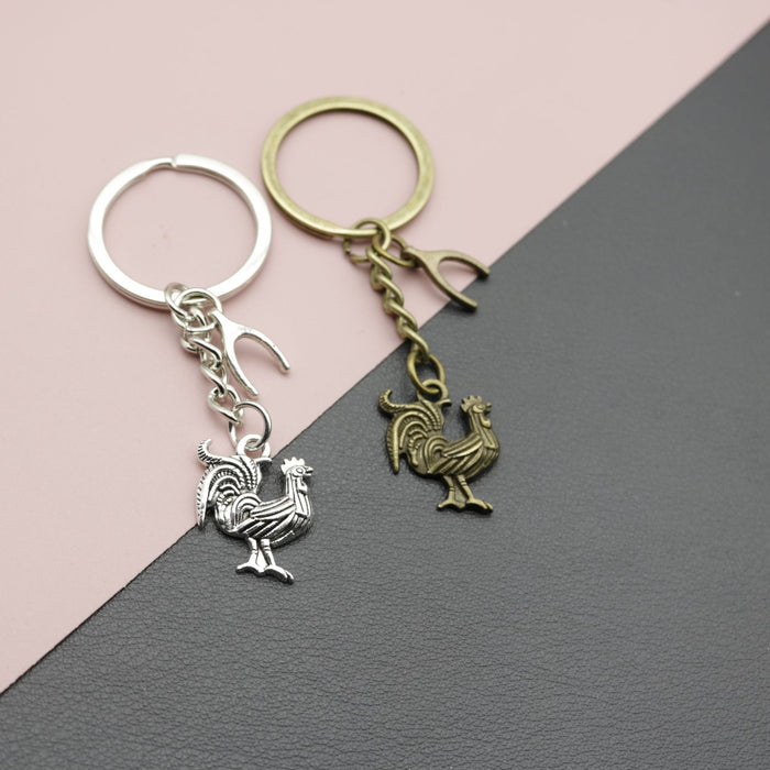 Zinc Alloy Rooster Keychain For Bag Charm Gift