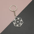 Metal Lotus Flower Keychain Elegant Key Ring Gift view 1