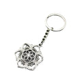 Metal Lotus Flower Keychain Elegant Key Ring Gift view 5