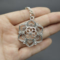 Metal Lotus Flower Keychain Elegant Key Ring Gift view 4