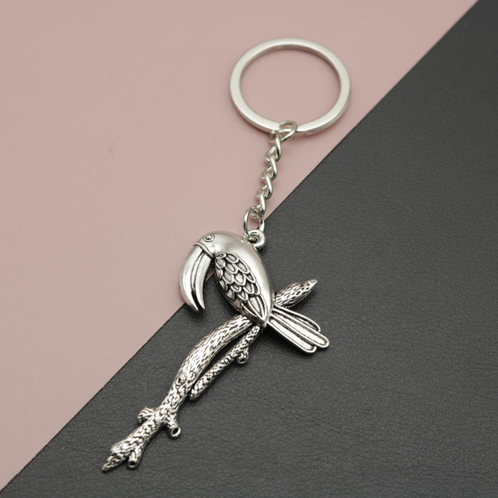 Zinc Alloy Simple Parrot Keychain Bag Charm Gift