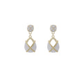 Vintage French Court Enamel Alloy Geometric Square Drop Dangle Luxury 925 Silver Needle Earrings view 5