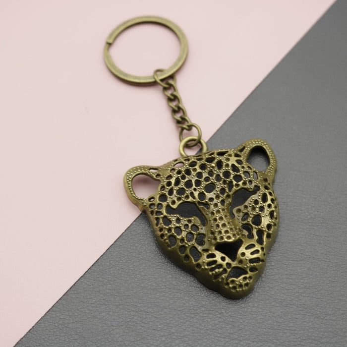 Zinc Alloy Leopard Head Keychain For Bag Charm Gift