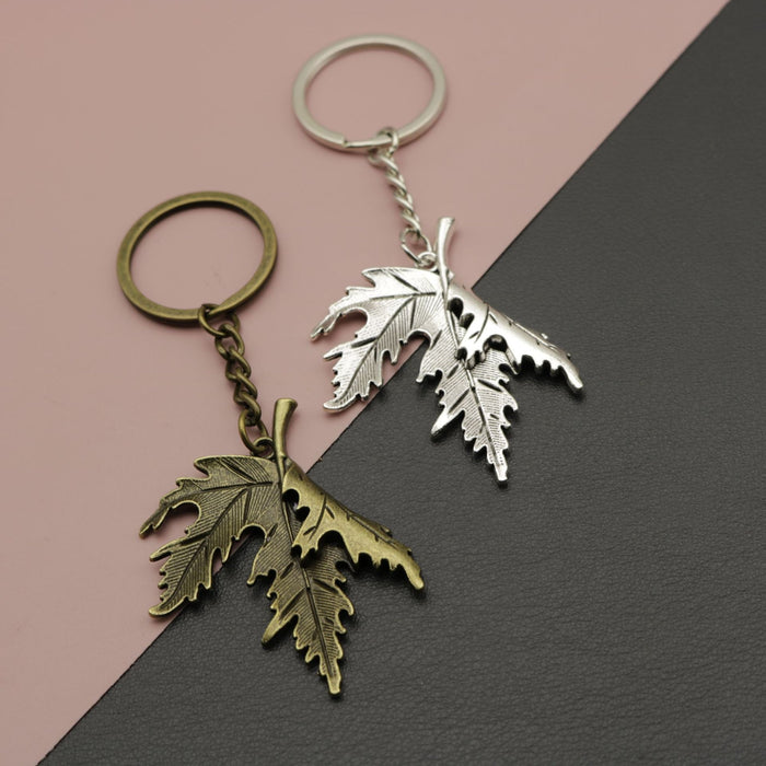 Zinc Alloy Leaf Keychain Bag Charm Gift