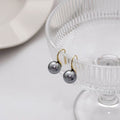 Elegant Vintage Round Gray Pearl Copper Hook Drops For Women Daily Commuter Light Luxury Earrings view 4