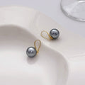 Elegant Vintage Round Gray Pearl Copper Hook Drops For Women Daily Commuter Light Luxury Earrings view 3