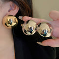 Chic Striped Metal Semi-Circle Drop Earrings Geometric Round Statement Jewelry For Women view 3