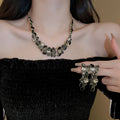 Light Luxury Alloy Rhinestone Waterdrop Tassel Pendant Necklace For Evening Dress view 1