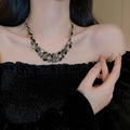 Light Luxury Alloy Rhinestone Waterdrop Tassel Pendant Necklace For Evening Dress view 4