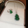 New Chinese Style Resin Gourd Zircon Pendant Necklace For Women Elegant Fresh Choker view 2
