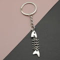 Zinc Alloy Fish Bone Keychain For Bag Charm Gift – Silver view 1