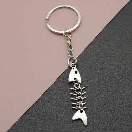 Zinc Alloy Fish Bone Keychain For Bag Charm Gift – Silver