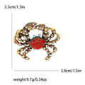 Alloy Full Rhinestone Crab Brooch Pin For Clothing Accessories view 6