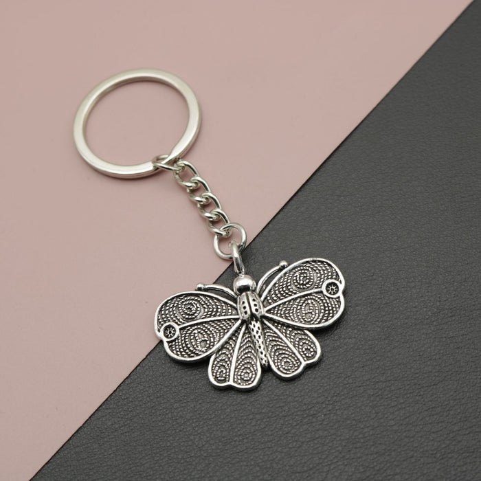 Metal Minimalist Butterfly Keychain Bag Charm Gift