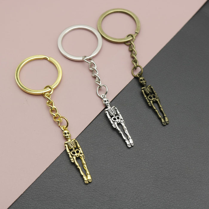 Metal Skeleton Figure Keychain Punk Bag Charm Gift