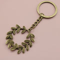 Metal Minimalist Wreath Keychain Bag Charm Gift view 6