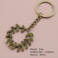 Metal Minimalist Wreath Keychain Bag Charm Gift view 2
