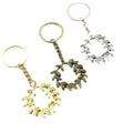 Metal Minimalist Wreath Keychain Bag Charm Gift view 5