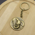 Metal Minimalist Elephant Tiger Tag Keychain Bag Charm Gift view 3