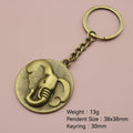 Metal Minimalist Elephant Tiger Tag Keychain Bag Charm Gift view 2