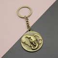 Metal Minimalist Elephant Tiger Tag Keychain Bag Charm Gift view 1