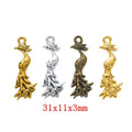Zinc Alloy Peacock Charm Pendant for DIY Necklace Bracelet Jewelry Making view 1