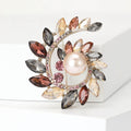 Alloy Rhinestone Olive Branch Wreath Brooch For Suit Jackets view 5