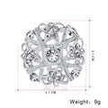 Silver Tone Flower Openwork Crystal Metal Brooch Pin view 3