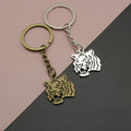Zinc Alloy Tiger Head Keychain Bag Charm Gift view 1