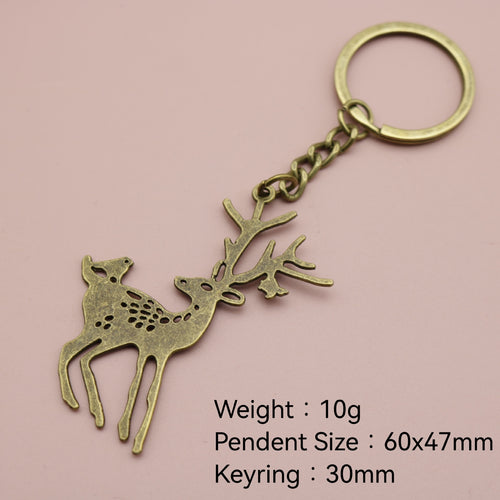 Metal Minimalist Deer Keychain Bag Charm Gift