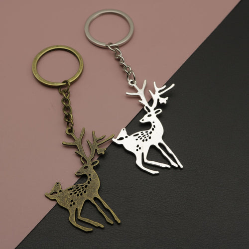 Metal Minimalist Deer Keychain Bag Charm Gift