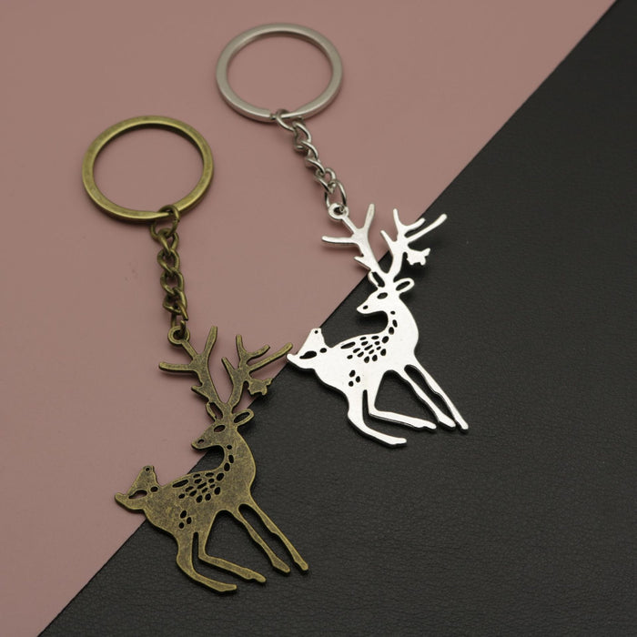 Metal Minimalist Deer Keychain Bag Charm Gift