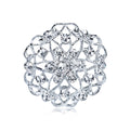 Blue Silver Tone Flower Metal Brooch Pin for Jackets and Lapels view 1
