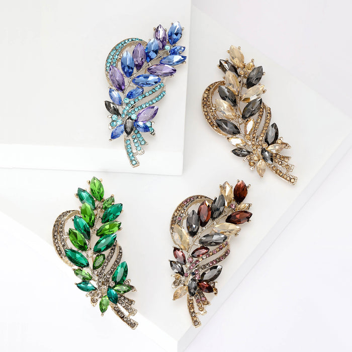 Alloy Crystal Wheat Brooch For Suits Coats And Apparel