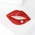 Alloy Rhinestone Lips Brooch Pin For Elegant Lapel Decoration view 4