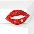 Alloy Rhinestone Lips Brooch Pin For Elegant Lapel Decoration view 5
