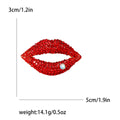 Alloy Rhinestone Lips Brooch Pin For Elegant Lapel Decoration view 6