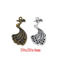 Zinc Alloy Peacock Charm Pendant No.543175 for DIY Necklace Bracelet Jewelry Making view 1