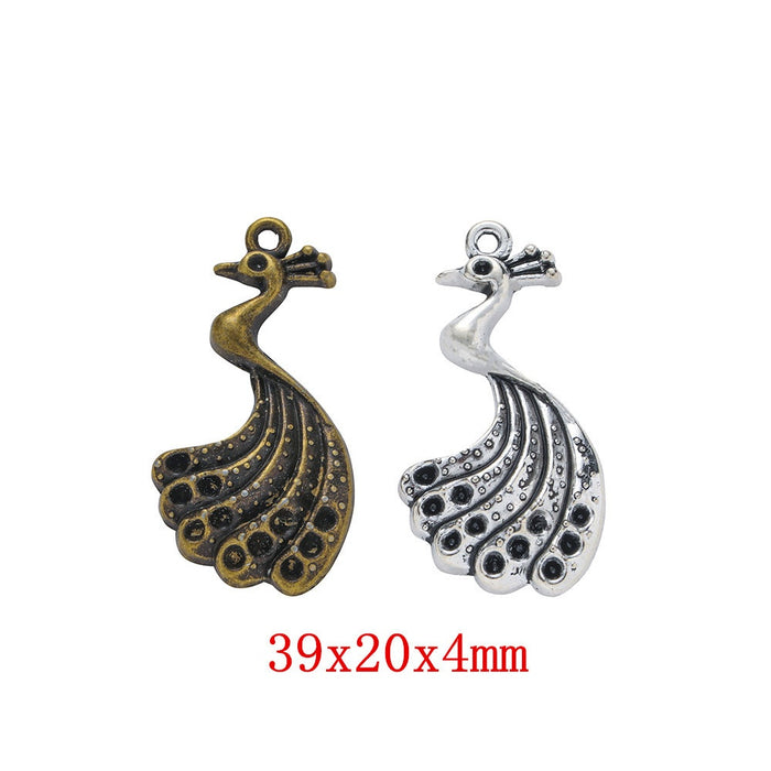 Zinc Alloy Peacock Charm Pendant No.543175 for DIY Necklace Bracelet Jewelry Making