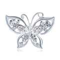 Blue Silver Tone Butterfly Crystal Metal Brooch Pin view 1